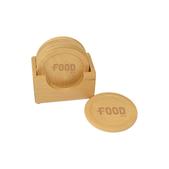 WOOD COASTERS SET